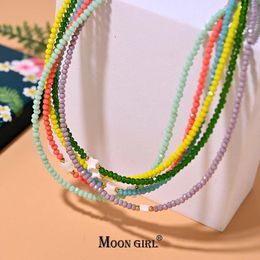 Choker Shell Star Crystal Necklace For Women Fashion Faceted Bead Collares Para Mujer Summer Jewelry Accessorie MOON GIRL Design