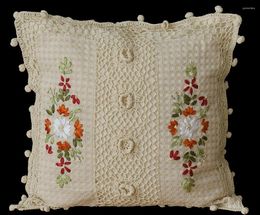 Pillow Macrame Handmade Nostalgic Crocheted Cover Cotton Thread Knitted Case Sofa Decorative Nursery Room