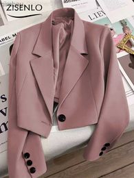 Kadınlar Suits Blazers Blazer Kadın Bahar Yeni Düz Renkli Boş Zaman Gevşek Mizaç Takım Moda Trendi Takım zarif dışarılar Kore Moda C240410