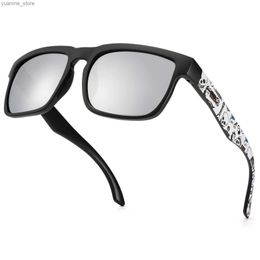 Outdoor Eyewear Kapvoe Men Polarised Sunglasses Fashion Cool Fishing Glasses Sliver Sports Cycling Bicycle Eyewear Bike UV400 Road Driving Y240410