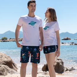 Lovers Beach Shorts Quick Drying Men Beach Board Shorts Bathing Suit Women Swimming Pants Matching Couple Swimsuits