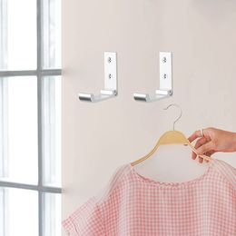 4/8pcs Folding Wall Coat Hooks Adhesive Single Towel Robe Clothes Hanger Aluminum Alloy Multi-Purpose Hooks with Screws