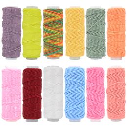 0.45 0.8mm Round Waxed Thread for Leather Craft Bracelets Weave Sewing Polyester Cord Wax Coated Strings DIY Accessories