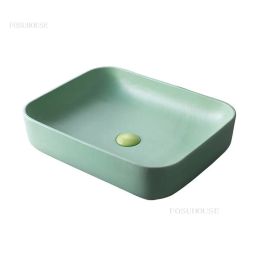 Modern Creative Bathroom Sinks Minimalist Household Rectangular Washing Sinks Ceramic Toilet Counter Basin Bathroom Wash Sink