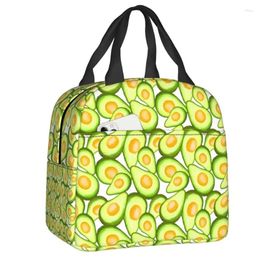 Storage Bags Funny Avocado Fruit Green Pattern Portable Box For Women Waterproof Cooler Thermal Food Insulated Lunch Bag Office Work