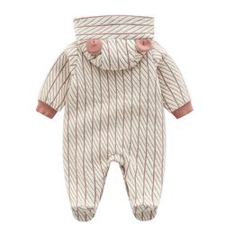 Unisex 2023 Winter Newborn Baby Rompers Thicken Warm Boys Hooded Jumpsuit Christmas Onesie for Girls Clothes