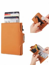 rfid men's wallet credit card holder PU leather mini wallet automatic pop-up multi-functial bank card holder K2FG#