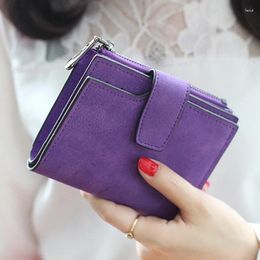 Wallets Women Wallet Simple Retro PU Leather Short Coin Purse Card Holders Handbag Girls Small Ladies Bolsa Feminina