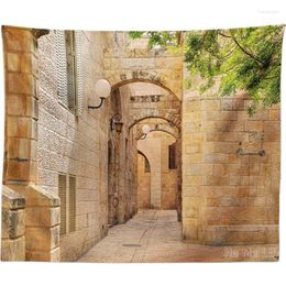 Tapestries East Israel Buildings Streets Houses Landscape By Ho Me Lili Tapestry Wall Hanging For Home Decor