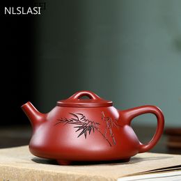 Chinese Yixing tea pot purple clay Stone scoop teapot Handmade beauty kettle Tea set Customised gifts Authentic 190ml