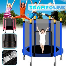 Household Indoor 140cm Trampoline With Guard Net Adult Children Trampoline Outdoor Foldable Trampoline Sports Bed Fitness
