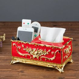 European-style luxury creative living room dining room multifunctional tissue box drawer box desktop remote storage box napkin