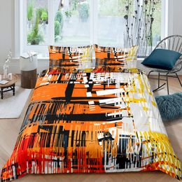 Hippie Graffiti King Queen Duvet Cover Hip Hop Bedding Set for Kids Teens Adults Wall Urban Street Art Polyester Quilt Cover