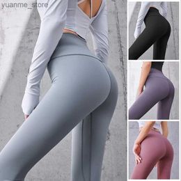 Yoga Outfits Women Workout Leggings Hips Lifting Naked Feeling High Waisted Athletic Yoga Pants Elastic Slim Sexy Sport Run Trousers Pants Y240410