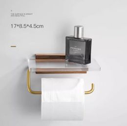 Bathroom paper towel holder Toilet roll holder wall-mounted paper box paper Acrylic & wood material