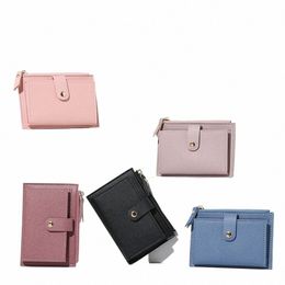 solid Color PU Leather Wallet Women Small Wallet Purse Credit Card Holder Bags Mini Coin Purse Wallet X542#