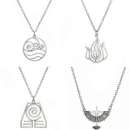 Avatar The Last Airbender Pendant Necklace Air Nomad Fire and Water Tribe Link Chain Necklace For Men Women High Quality Jewellery G233J