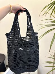 Tote Bag Designer bag beach bag Hollow Out Large capacity shopping bag Mesh Hollow Woven for Summer Straw bag Black apricot summer woven bag Vacation bag