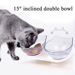 Non-slip Cat Double Bowls with Raised Stand Pet Food Water Bowls for Cats Dogs Feeders Pet Supplies Products Accessories Sale