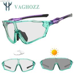 Outdoor Eyewear Vaghozz Brandneue photoelektrische Fahrrad Sonnenbrille Outdoor UV400 Gläser Herren Sportgläser Fahrradfahrer Brille Y240410