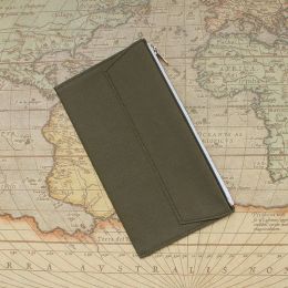 Notebooks Fromthenon Retro Storage Bag For Midori Traveler's Notebook Planner Zipper Pocket Card Holder File bag Vintage School Stationery
