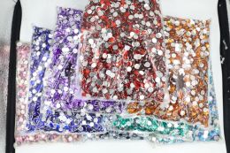 Crystal AB 40 Colors 7~12mm Flat Back Round Acrylic Rhinestones Beads/ Stones ,3D Acrylic Nail Art / Garment Decoration