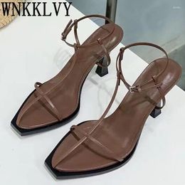 Sandals Summer Women's Pointed Thin Strap High Heel Solid Colour Fashion Casual Simple Comfortable Holiday Shoes 2024