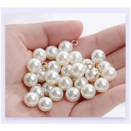 8/10/12/14/16MM Hooked Pearls Earring/Necklace ABS Beads Diy Crafts Clothes Accessories High Quality Jewellery Making Pearls