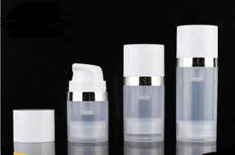Empty 5ml 10ml 15ml Airless Bottles Clear Airless Vacuum Pump Lotion Bottle with Silver Line Cosmetic Packaging SN13064449507