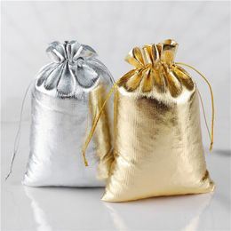 50pcs multi size Golden/Silver Color Drawstring Dust-proof Pouches Jewelry Gift Delicate Soft Smooth Stronge Hot Popular Bag