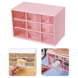 9 Drawers Organizer Box Drawer Locker Organizer Plastic Jewelry Cosmetic Box Desk Organizer Transparent Mini Cabinet Drawer