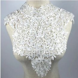 Craft collar flower Venise Sequin Floral Embroidered Applique Trim Decorated Lace Neckline Collar Sewing 1pcs