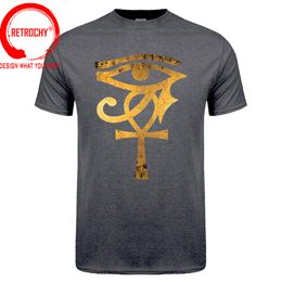 Vintage Retro Egyptian Eye Of Horus Ankh Egypt Archaeologist Unisex Baseball T-Shirt Egypt Pharaoh Black T Shirt Summer Clothing