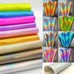 Hologram Iridescent Rainbow Mirrored Faux PU Synthetic Laser Leatherette Fabric Craft Cloth Bag DIY Bows Handmade Earring