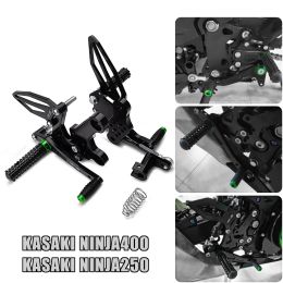 Adjustment Rider Motorcycle Footrests Rearset Rear Footpeg Foot Rests For Kawasaki Ninja 400 Z400 2019-2023 Ninja400 Ninja 250