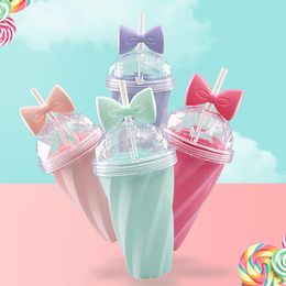 Anti-slid Base Hard to Fade Creative Diamond Shape Lid Straw Cup for Women