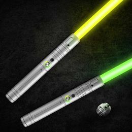 Led Rave Toy Double-edged Lightsaber RGB 7 Colours Metal Force Laser Sword Childrens Flash Stick Fluorescent Toy Jedi Knight Cosplay Gift 240410