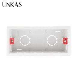 UNKAS Super Quality 144mm*67.5mm Internal Mounting Box Back Cassette for 154mm*72mm Wall Light Touch Switch and USB Socket