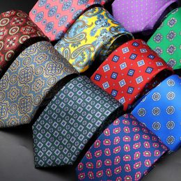 Neck Ties Mens Silk Tie Jacquard Stripe Plain Flower Paisley 7.5cm Neckline Accessories Daily Shirt Set Tie Wedding Party GiftsC240410