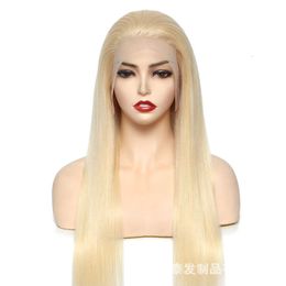 Xuchang Jiatai 613 front lace transparent mesh wig real human hair 13x4 headband straight hair