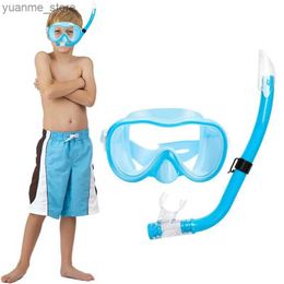 Diving Masks Childrens diving goggles inflation kit safe and non-toxic childrens inflation kit childrens dry top leak proof inflation kit Y240410