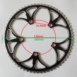 TRUYOU Chain Wheel 130 BCD 65T Aluminium Alloy CNC Road Bicycle Chainring Crankset Folding Bikes Chainwheel Black Single Plate