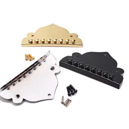 8 Strings Metal Mandolin Tailpiece Parts with 3 Mounting Screws Golden/black/silver