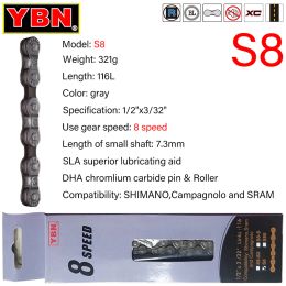 YBN Bike Chain 8/9/10/11/12 Speed MTB Road Bike Chain Compatible with SRAM SHIMANO Unpacked Bicycle Chain 116 Links Silver S11S