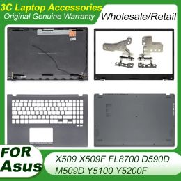 Frames New For ASUS X509 X509F FL8700 D590D M509D Y5100 Y5200F Laptop LCD Back Cover Front Bezel Upper Top Case Bottom Cover Hinges