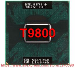 CPUs Original lntel Core 2 Duo T9800 CPU (6M Cache, 2.93 GHz, 1066 MHz FSB , DualCore) Laptop processor free shipping