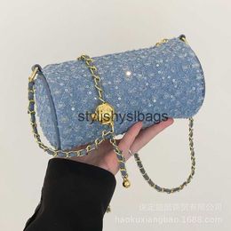 Shoulder Bags Stuff Sacks This years popular niche bag for women new Lingge chain summer 2024 crossbody internet famous cylinder H240410