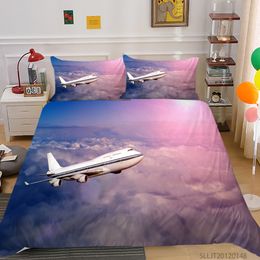 3D Aeroplane Printed Bedding Set Boys Kids Teens Aircraft Duvet Cover Set Planes Home Textile Comforter Quilt Cover&Pillowcase