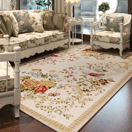 Pastoral Style Carpets For Living Room European Home Bedroom Rugs And Carpet Coffee Table Mat Study Hotel Flower American Carpet