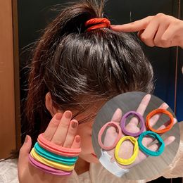 5Pcs/Set Solid Colour Scrunchies Elastic Hair Bands New Women Girls Hair Accessories Ponytail Holder Hair Ties Rope